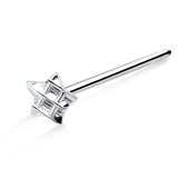 Checked Star Silver Straight Nose Stud NSKA-03a